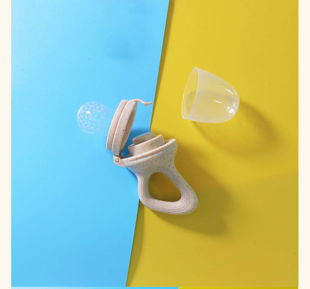 Baby Wheat Straw  Food Feeder Silicone Nipple
