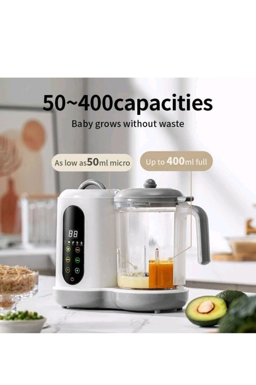 Baby Food Maker With Steamer Blender Auto Clean LED Touch Panel UK