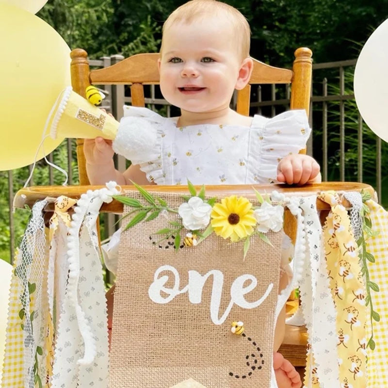 Baby Girl Honeybee Bubble Romper - 1st Bee Day Romper, Infant Bee Birthday Outfit, Cute Bee Romper For Baby