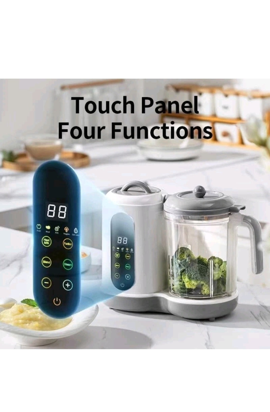 Baby Food Maker With Steamer Blender Auto Clean LED Touch Panel UK