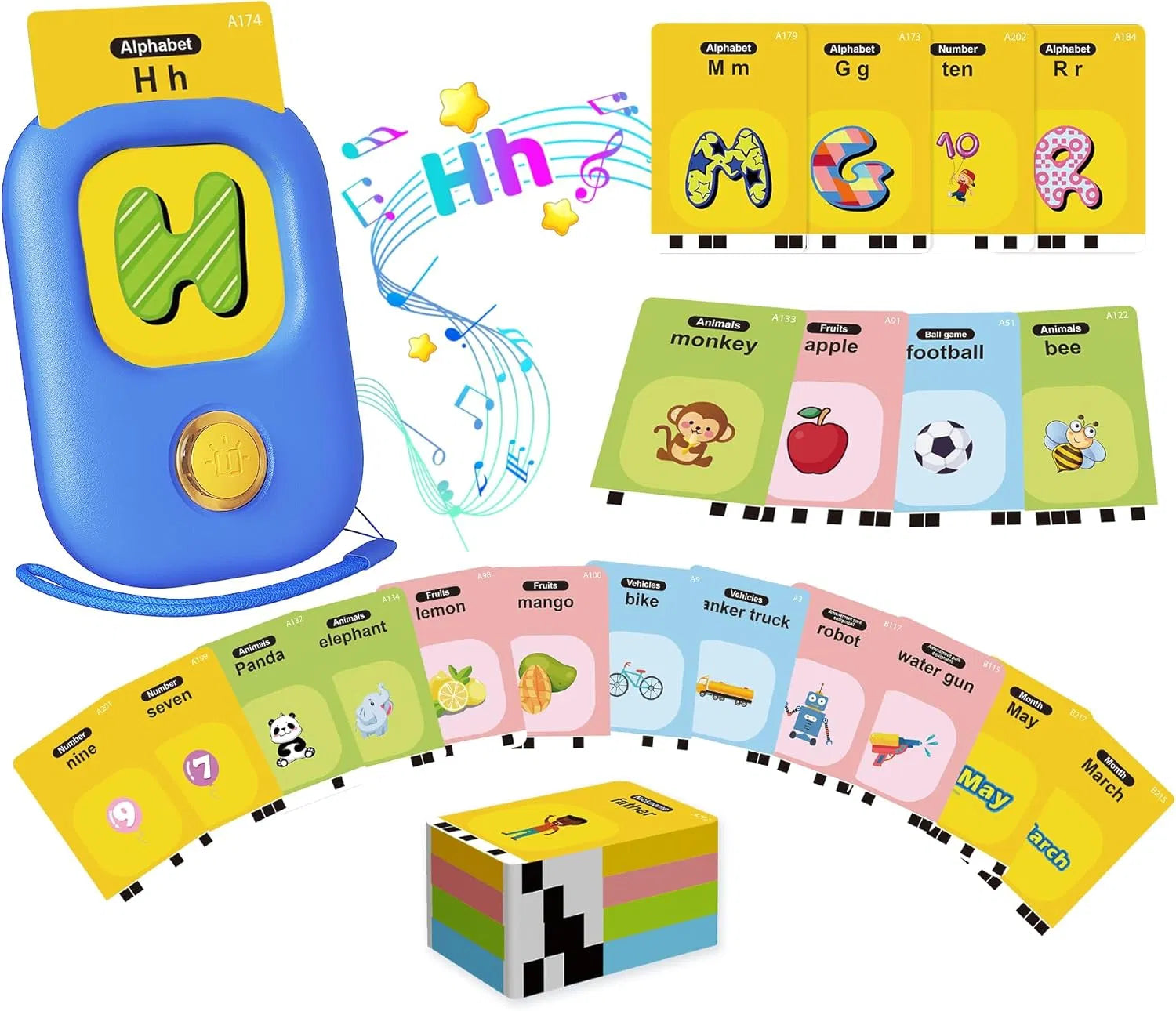 Talking Flash Cards,Kids Toddler Flash Cards With 224 Sight Words,Montessori Toys,Autism Sensory Toys,Speech Therapy Toys,Learning Educational Gifts For Age 1 2 3 4 5 Years Old Boys And Girls