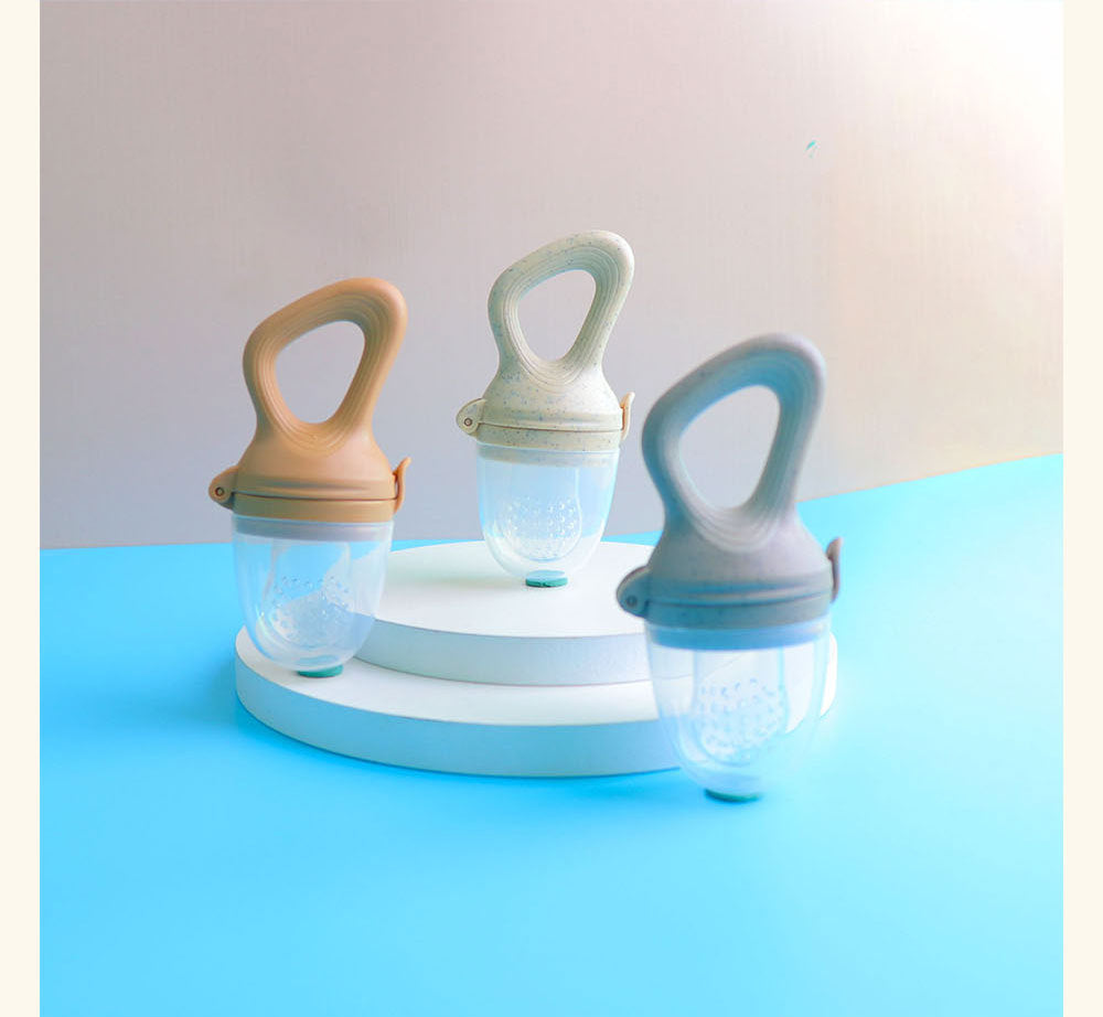 Baby Wheat Straw  Food Feeder Silicone Nipple