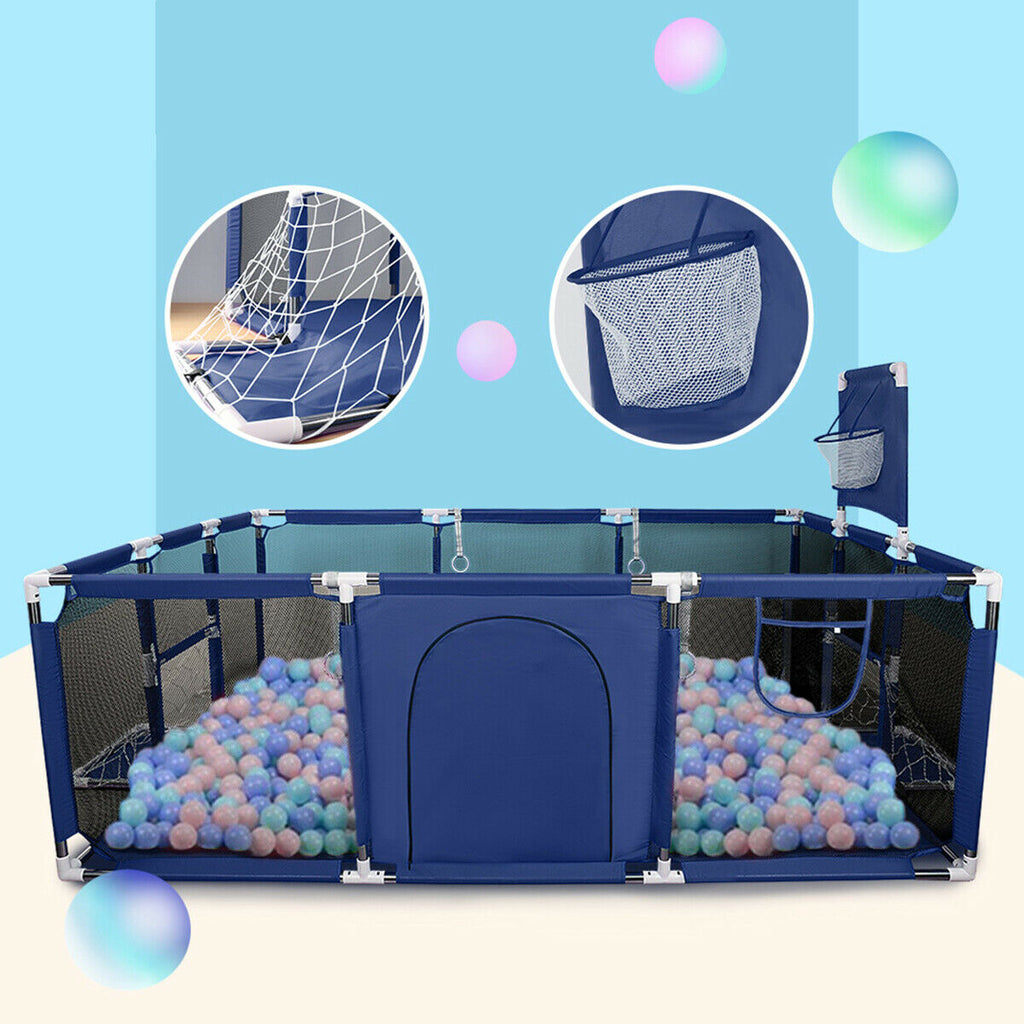 Baby Playpen Child Play Mat Kid Interactive Safety Gate Slide Fence Game Set