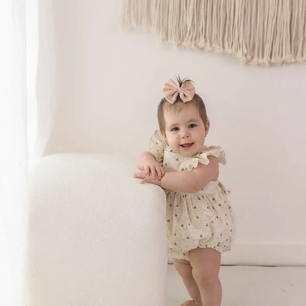 Baby Girl Honeybee Bubble Romper - 1st Bee Day Romper, Infant Bee Birthday Outfit, Cute Bee Romper For Baby