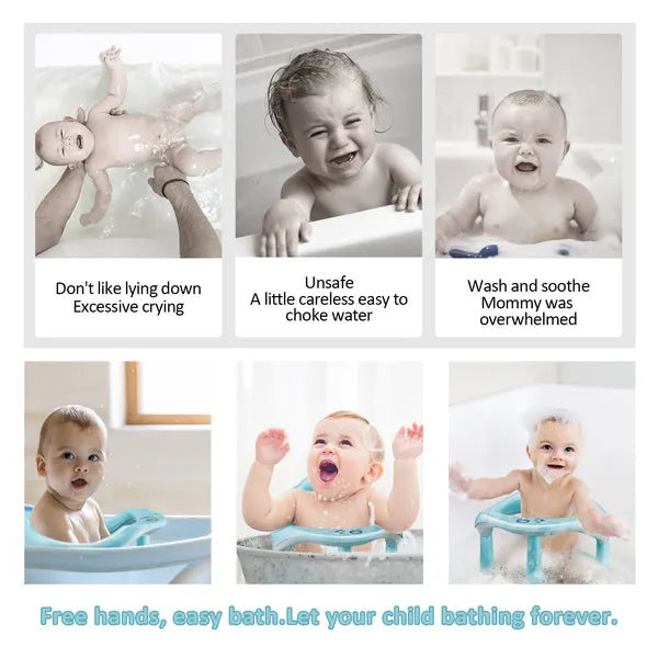 Baby Bath Seat,Baby Bath Chair, Newborn Shower Seat Bathtub Seat Cushion Children's Wrap-Around Shower Chair For 6 Months&Up Cyan