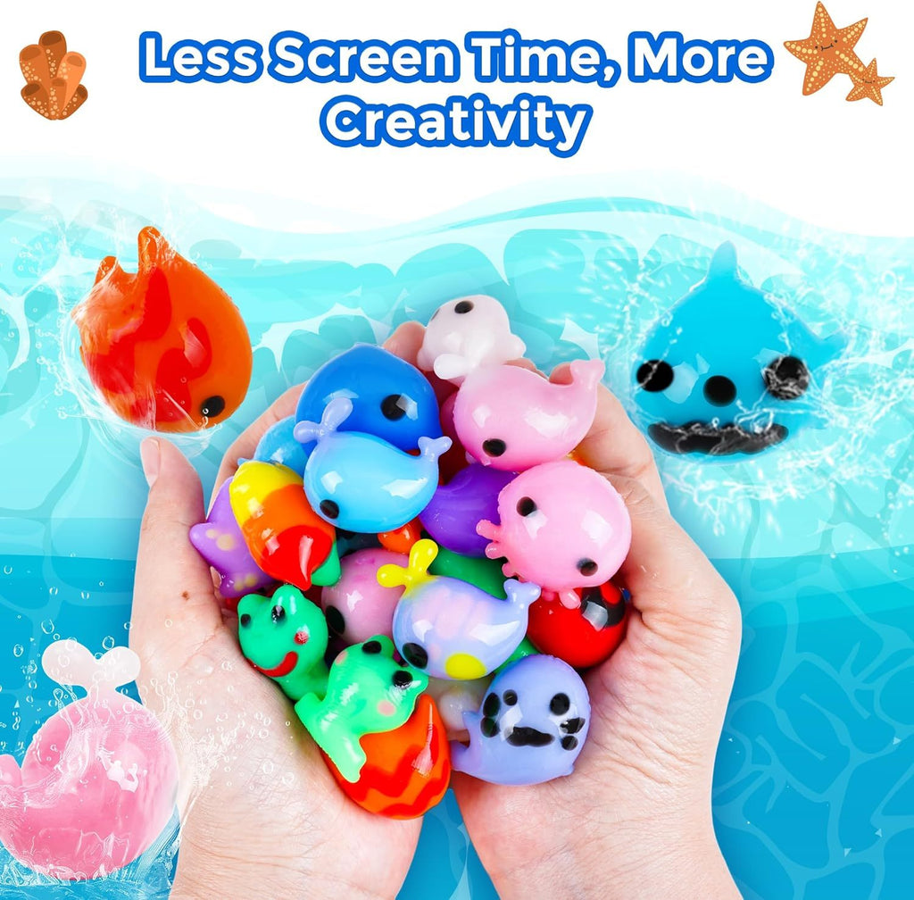 20 Amazing Gel Toys With 5 Molds - DIY Craft Kit For Soft Rubber Pets  - Birthday Party Gift For Children.