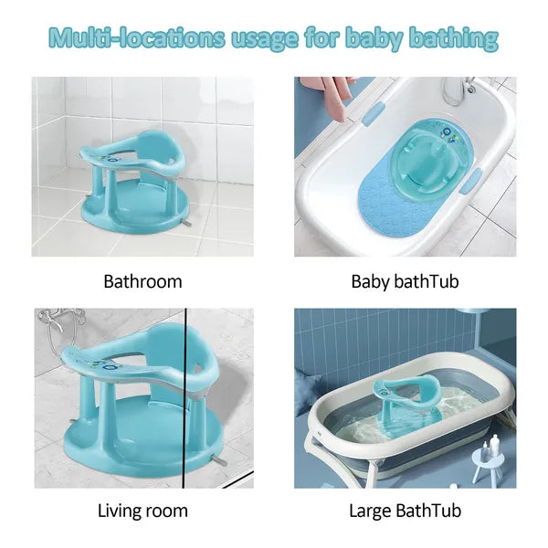 Baby Bath Seat,Baby Bath Chair, Newborn Shower Seat Bathtub Seat Cushion Children's Wrap-Around Shower Chair For 6 Months&Up Cyan