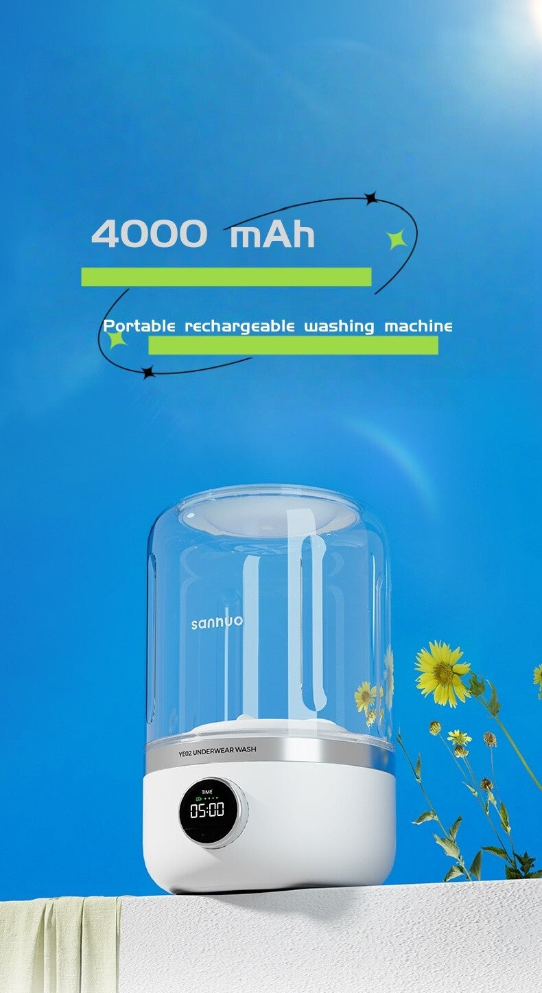 4000 MAh Portable Washer Lingerie Baby Clothes Silent Washer Fits In Luggage