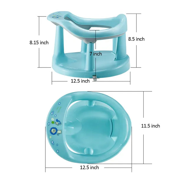 Baby Bath Seat,Baby Bath Chair, Newborn Shower Seat Bathtub Seat Cushion Children's Wrap-Around Shower Chair For 6 Months&Up Cyan
